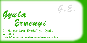 gyula ermenyi business card